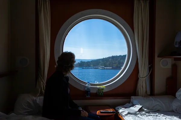 04 erster Blick auf Norwegen aus dem Kabinenbullauge